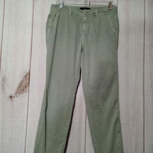 J Crew Pants Ladies 6 Green Chino Classic Core - Picture 1 of 8